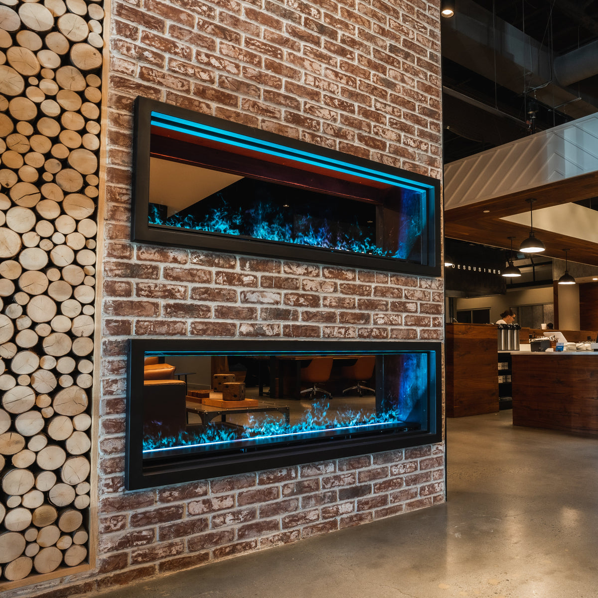 Aquafire Pro luxury water vapor fireplace installation