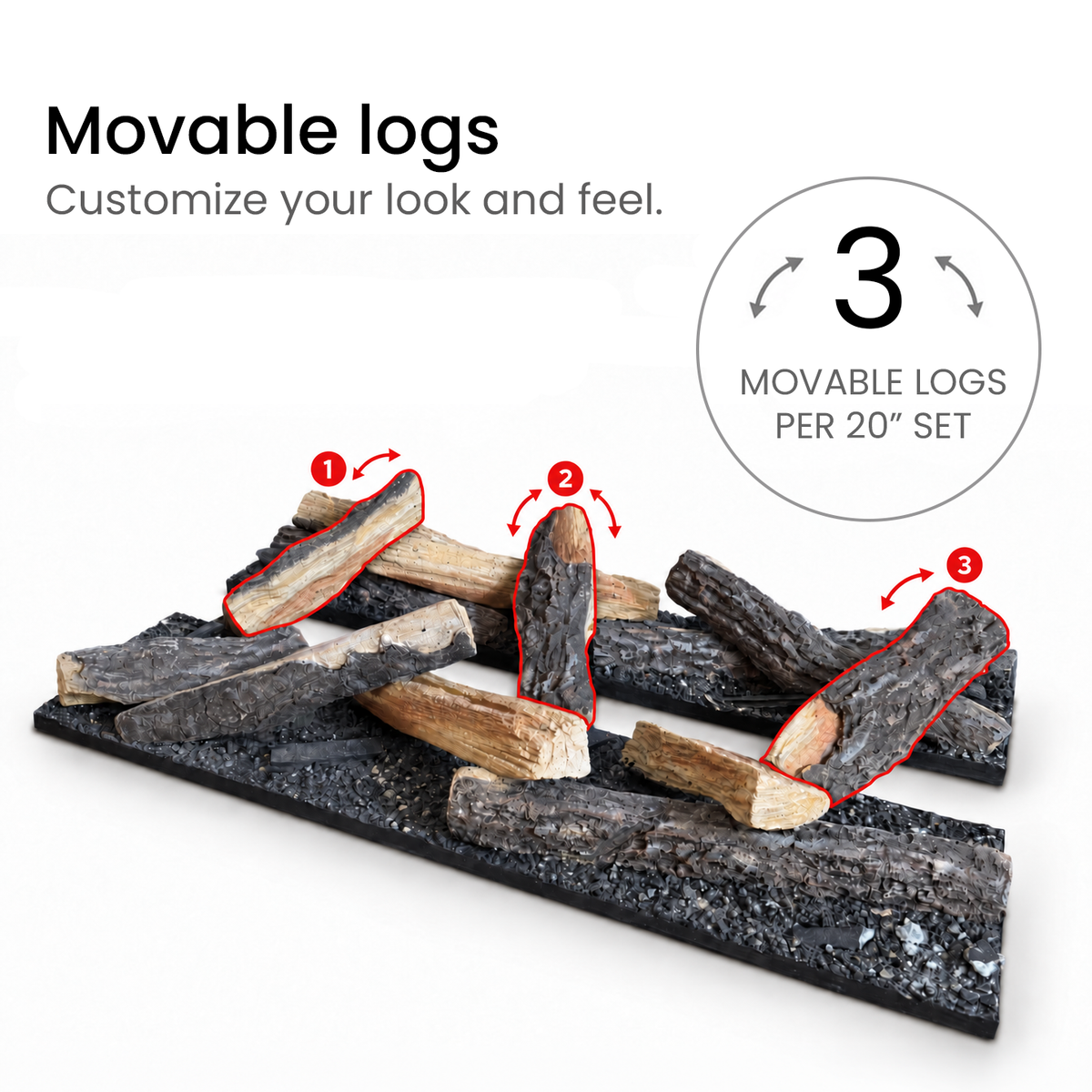 Aquafire®Logs - Faux Wood Molded Logset